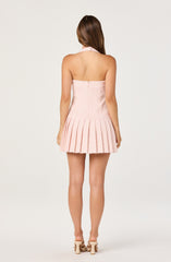 Kassey Tweed Halter Mini Dress