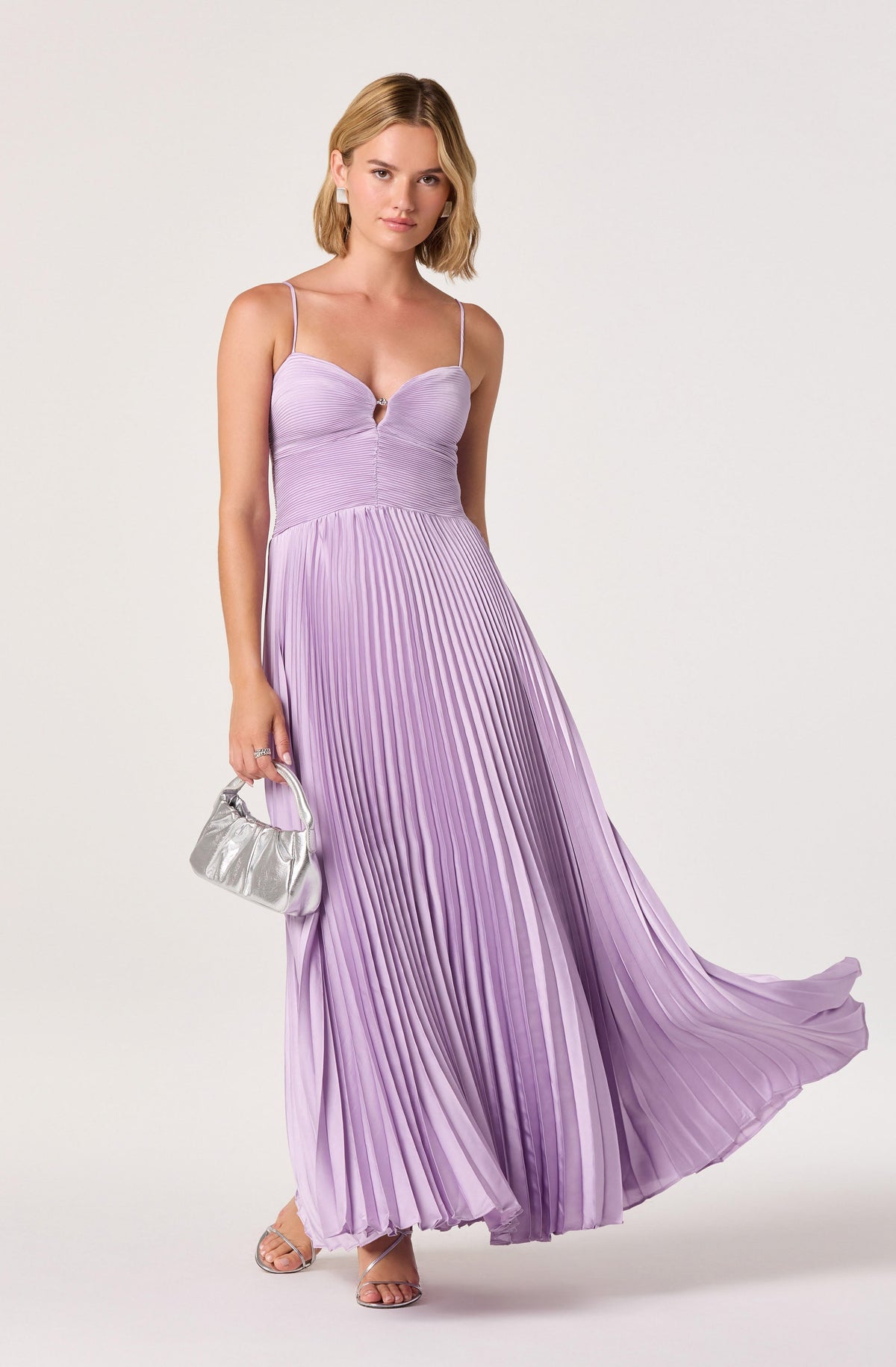 Alaia Satin Plissé Maxi Dress