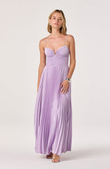 Alaia Satin Plissé Maxi Dress