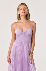 Alaia Satin Plissé Maxi Dress