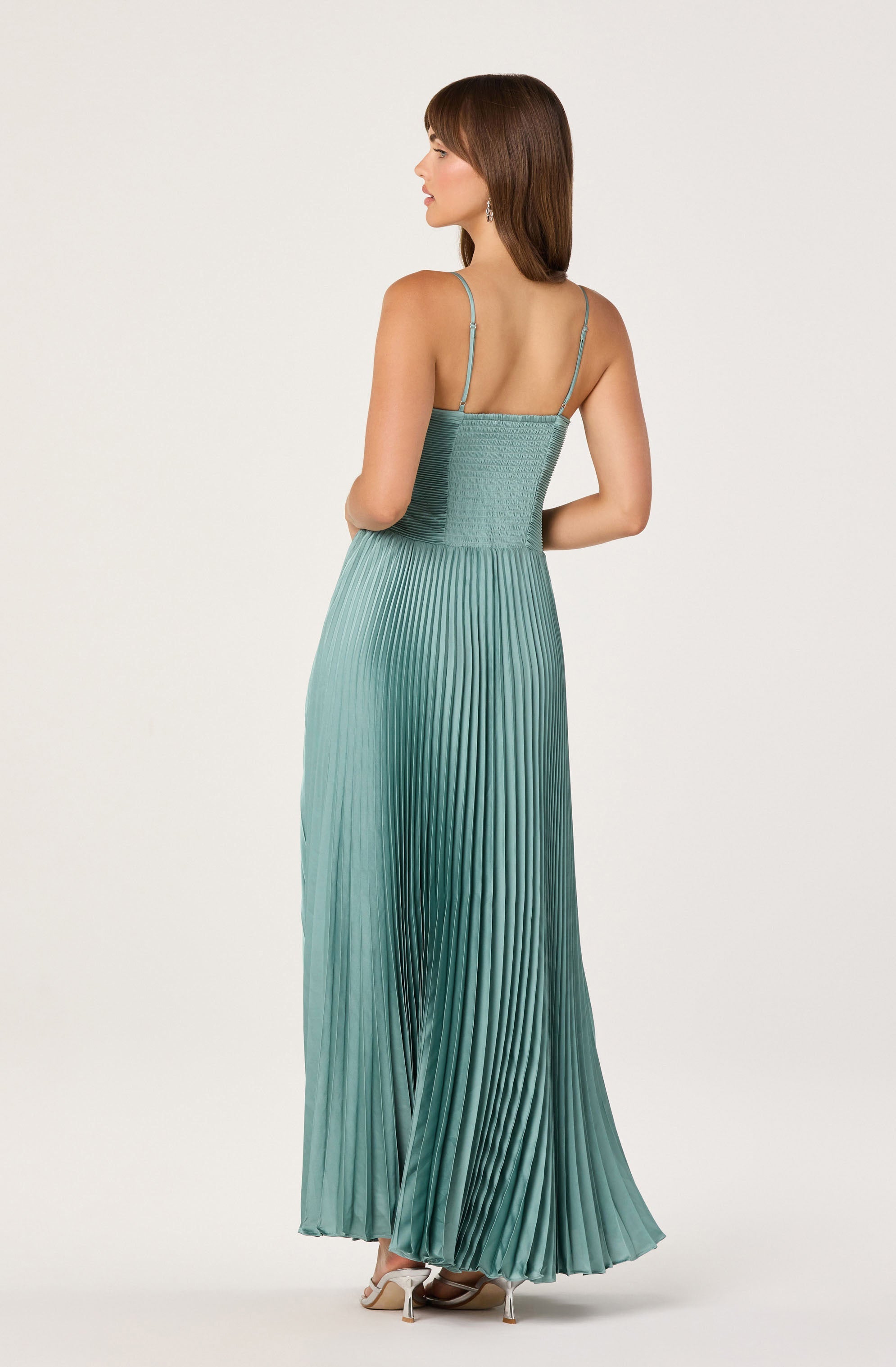 Alaia Satin Plissé Maxi Dress