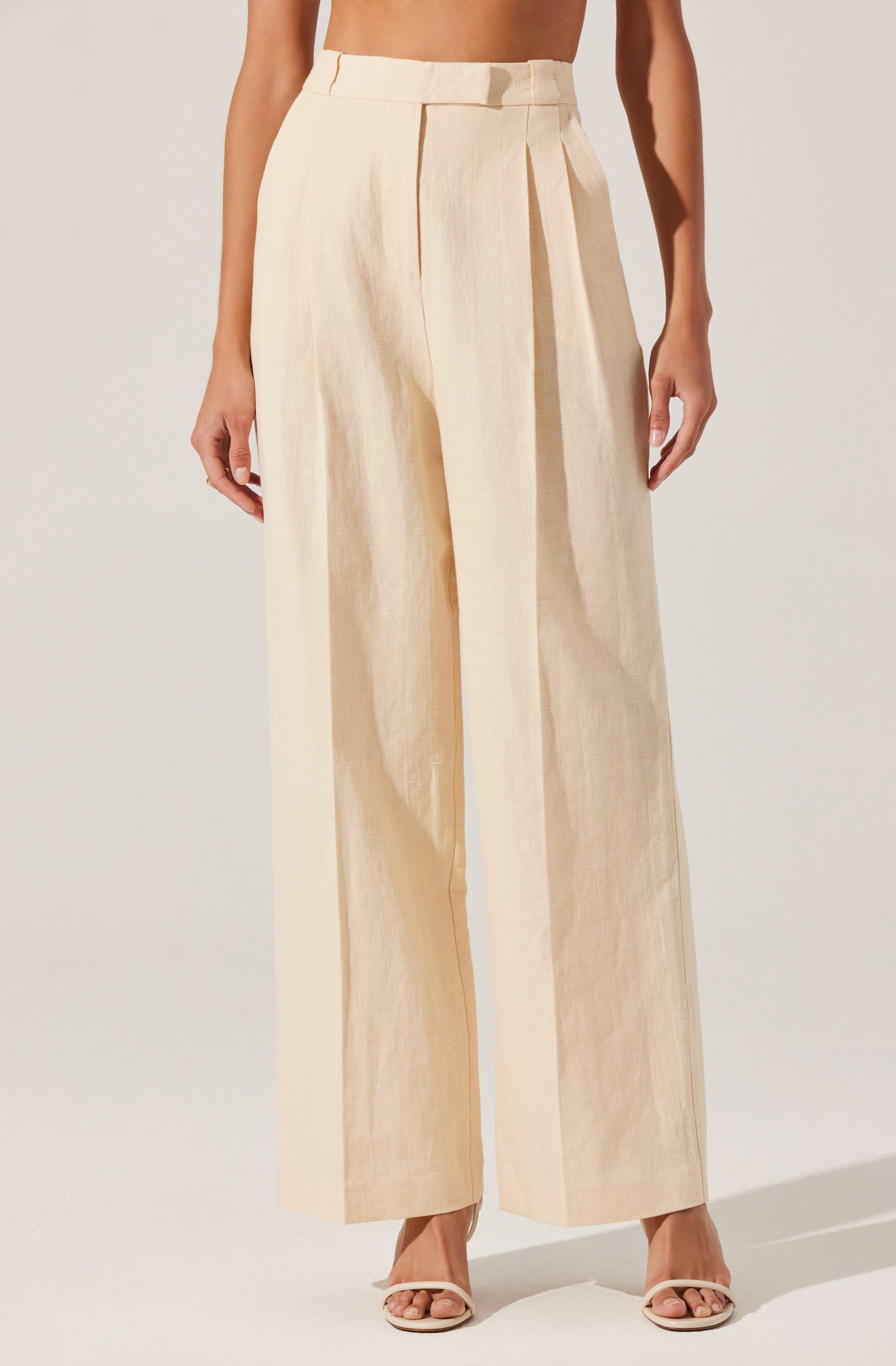 Bryony Linen Blend Pleated Pants