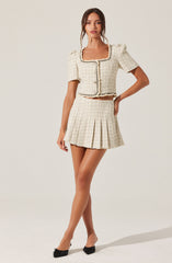 Zoela Pleated Tweed Skort