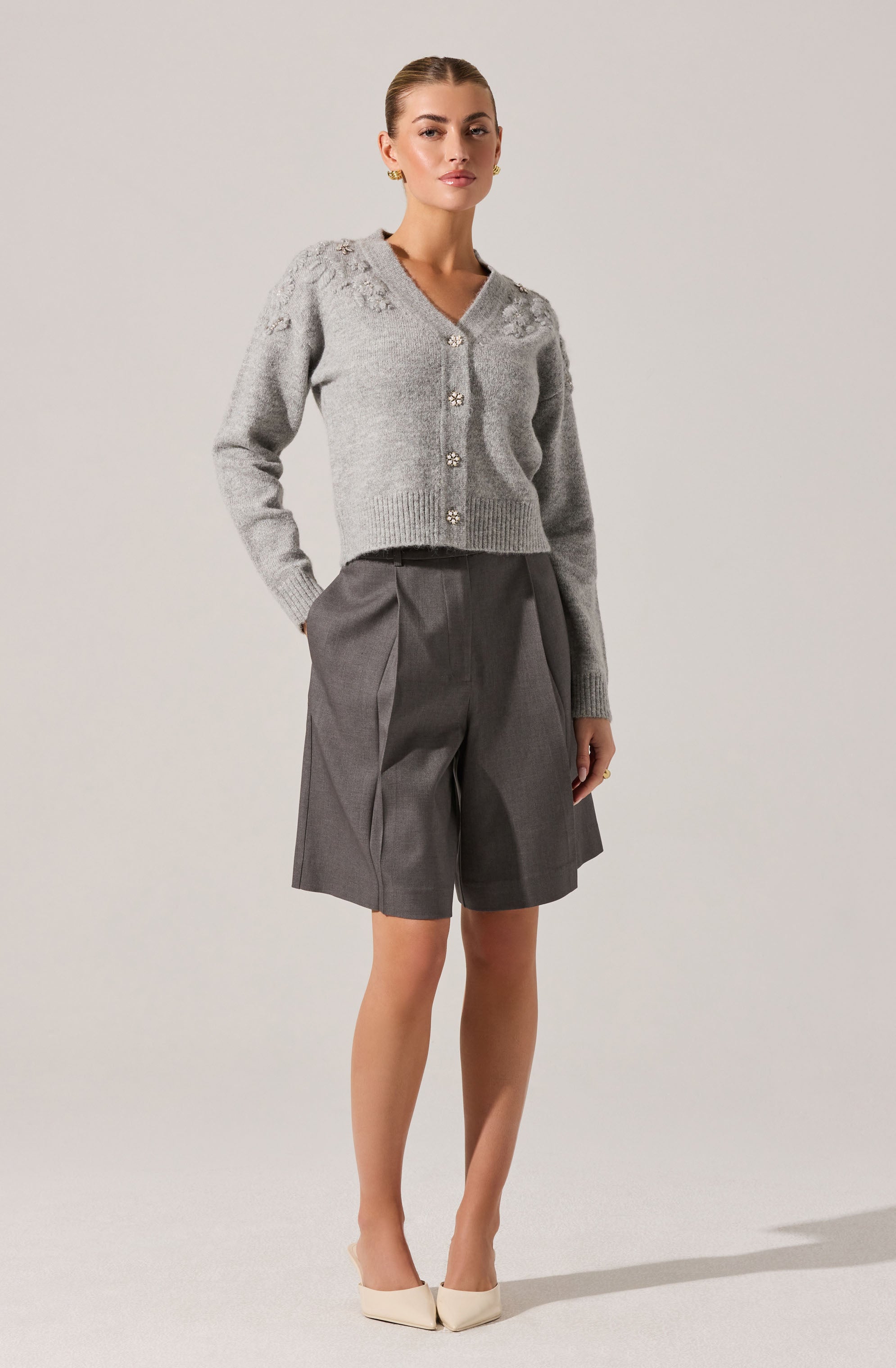 Quillie Pleated Tailored Bermuda Shorts