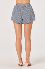 Margeen Gingham Bubble Hem High-Rise Shorts