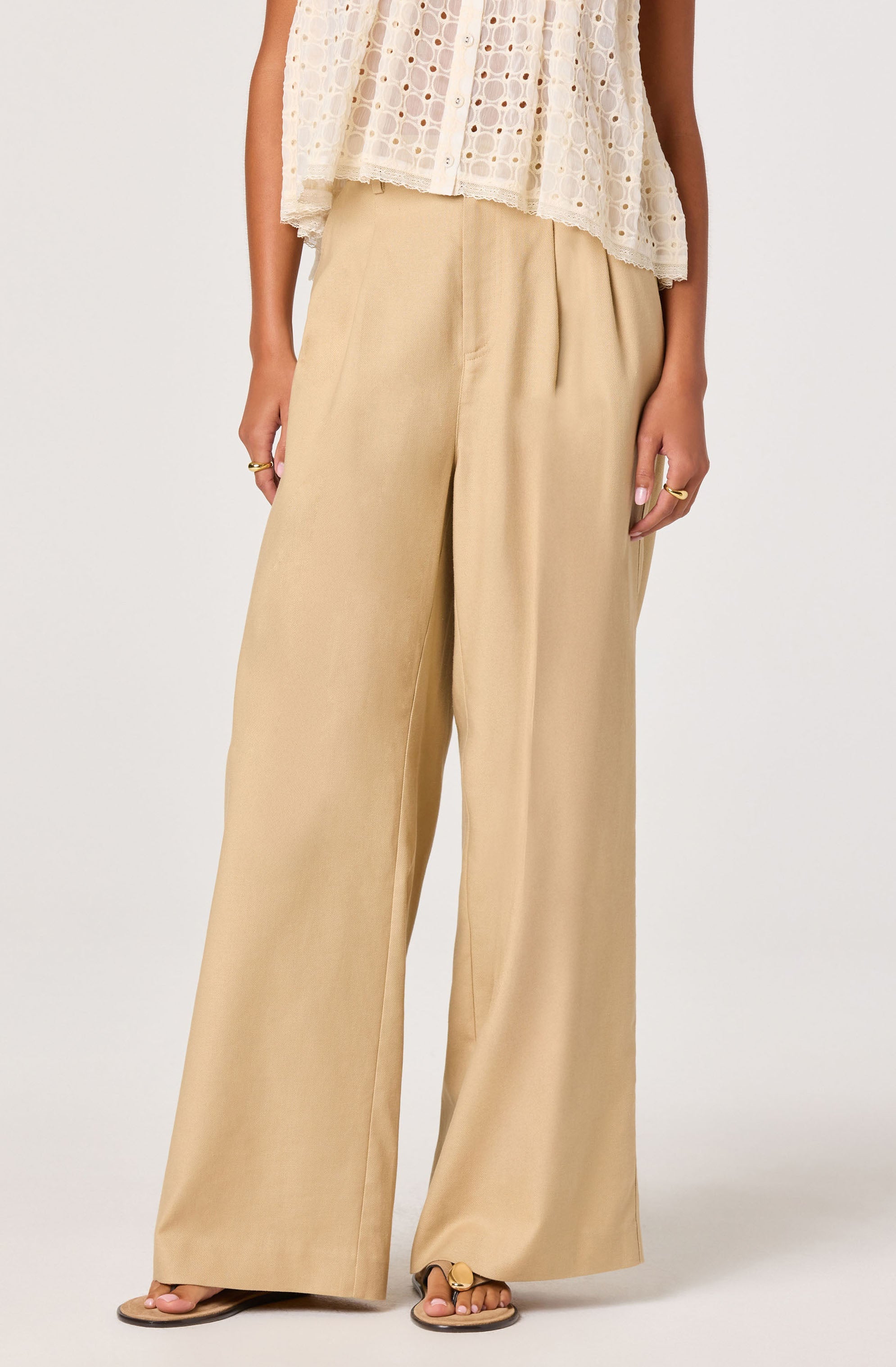 Neha Linen High-Rise Wide Leg Pants