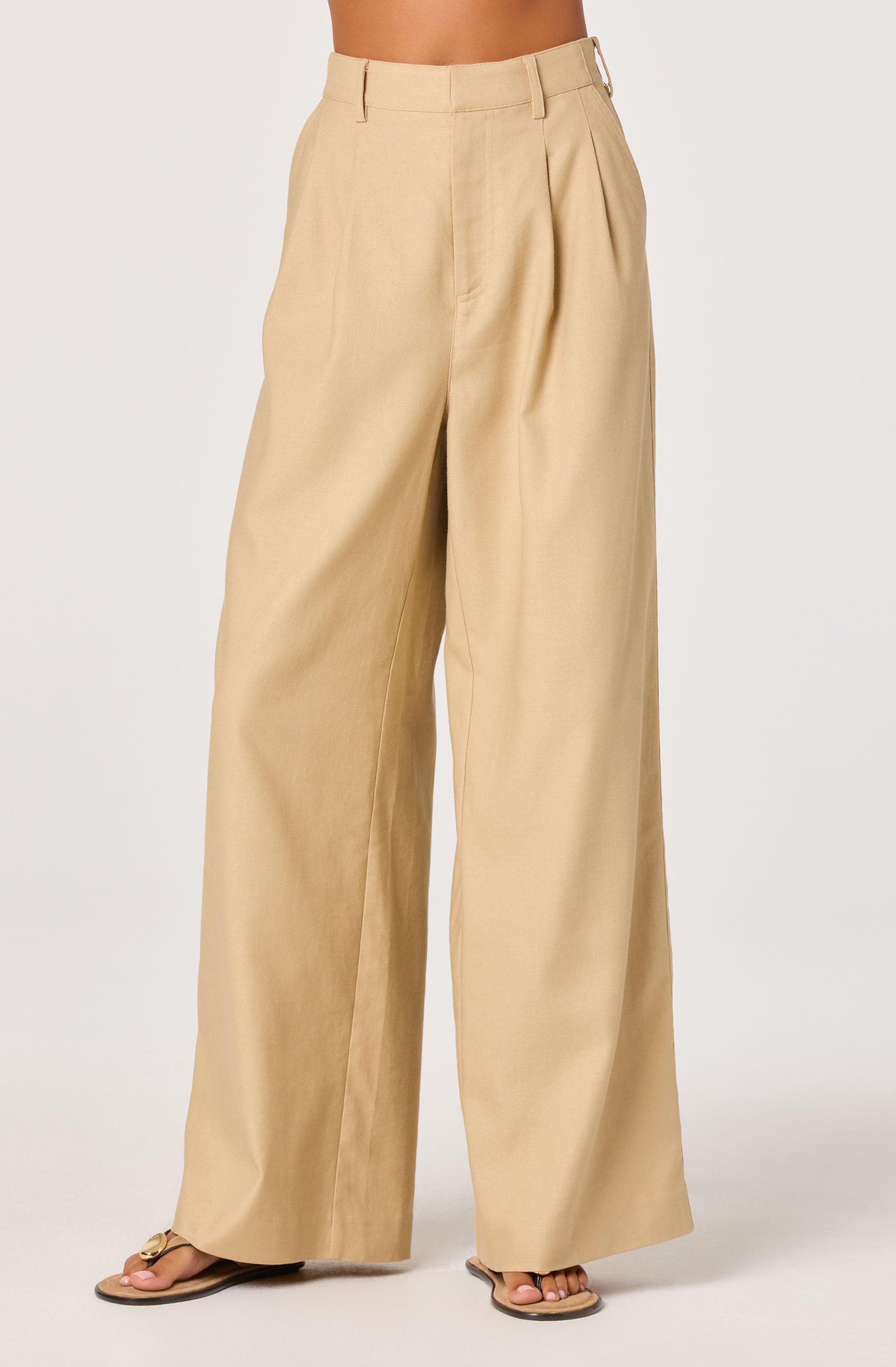 Neha Linen High-Rise Wide Leg Pants