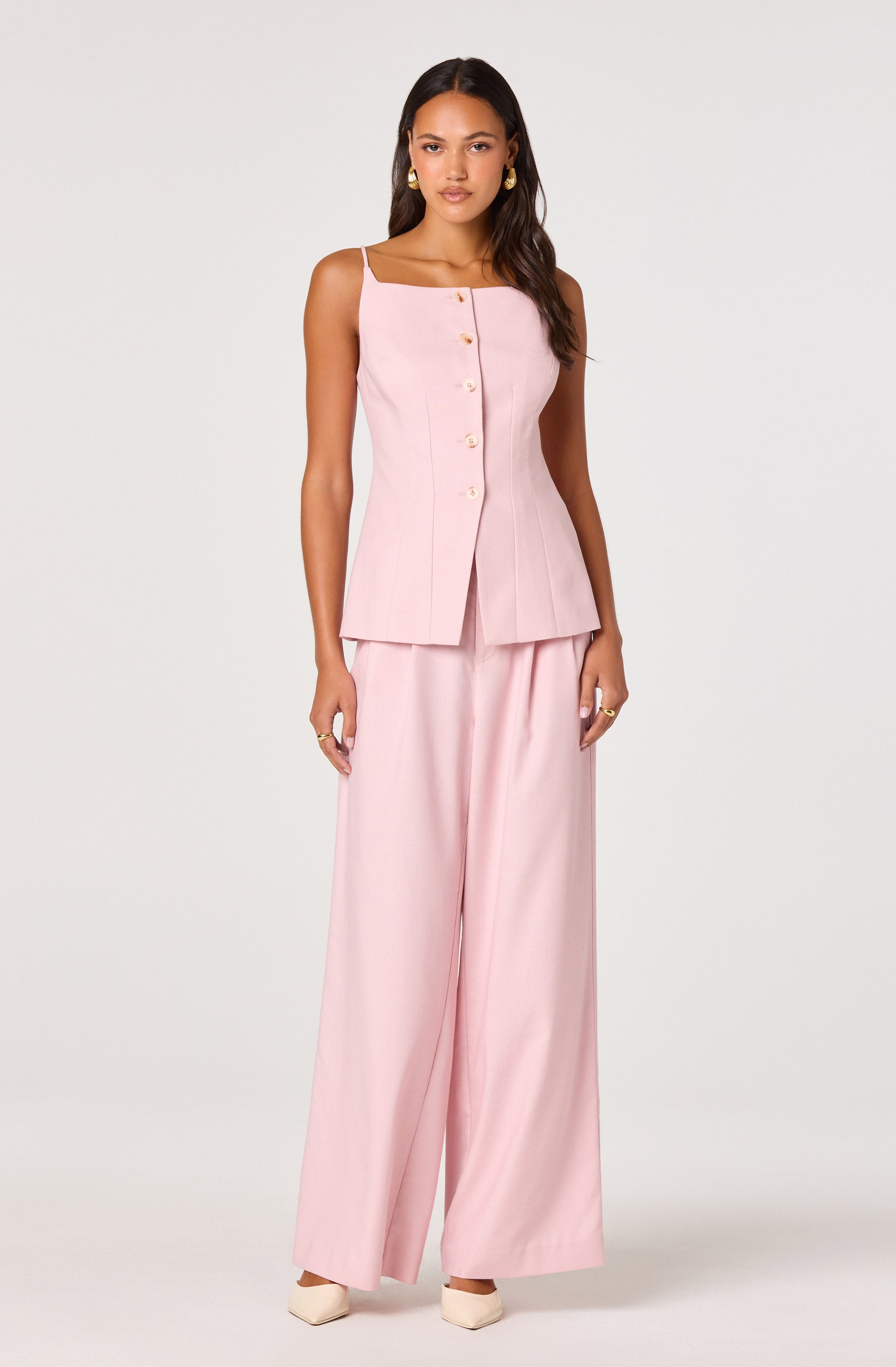 Neha Linen High-Rise Wide Leg Pants