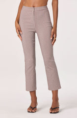 Alma Gingham Kick-Flare Cropped Pants