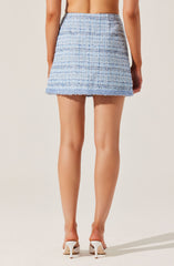 Mavey Tweed Contrast Trim Skirt