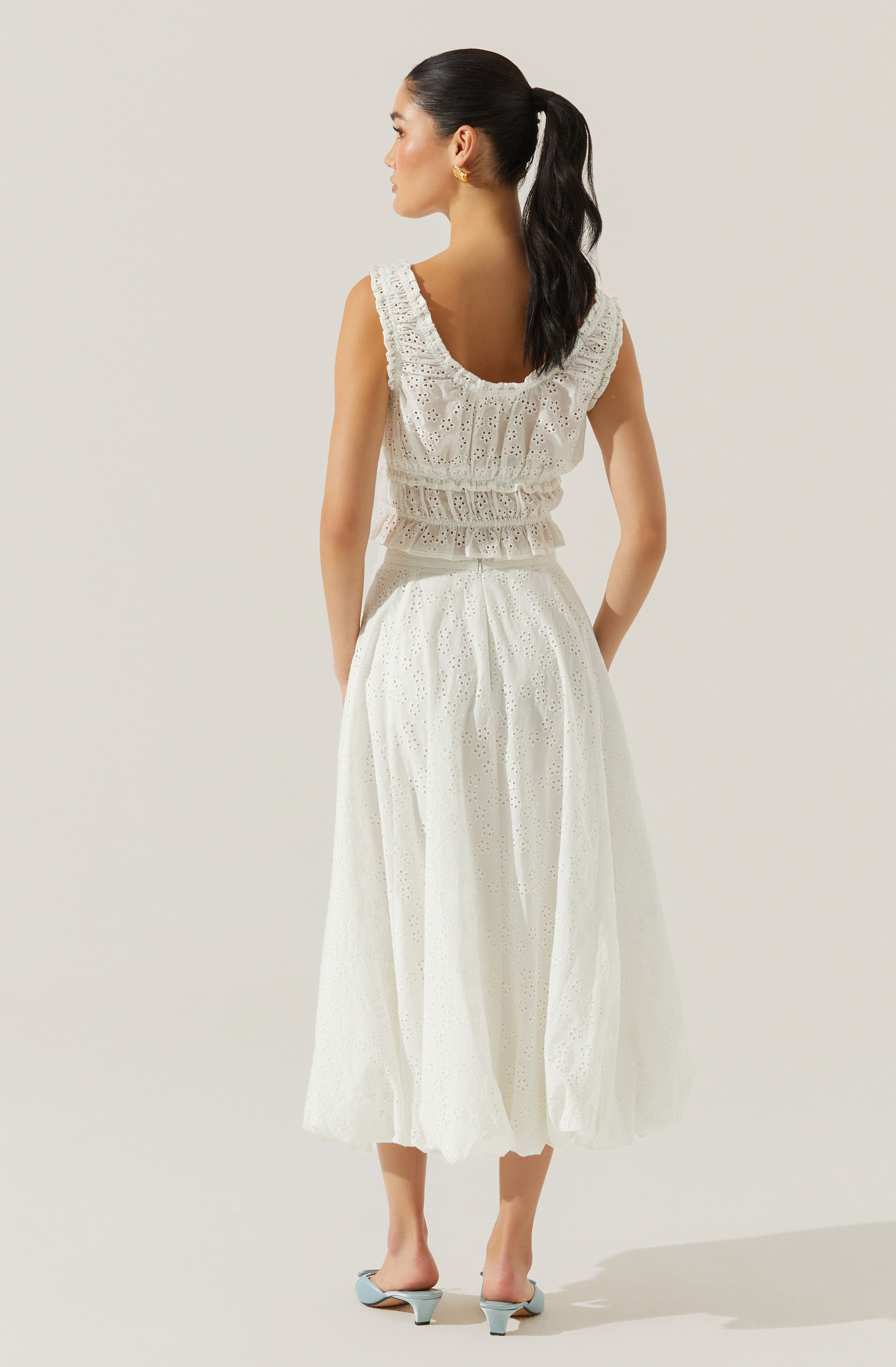 Kissel Eyelet Bubble Maxi Skirt