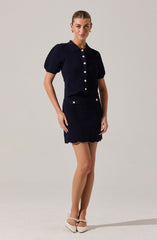 Perrine Scalloped Mini Skirt