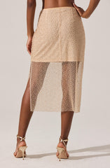 Messina Pearl Embellished Midi Skirt