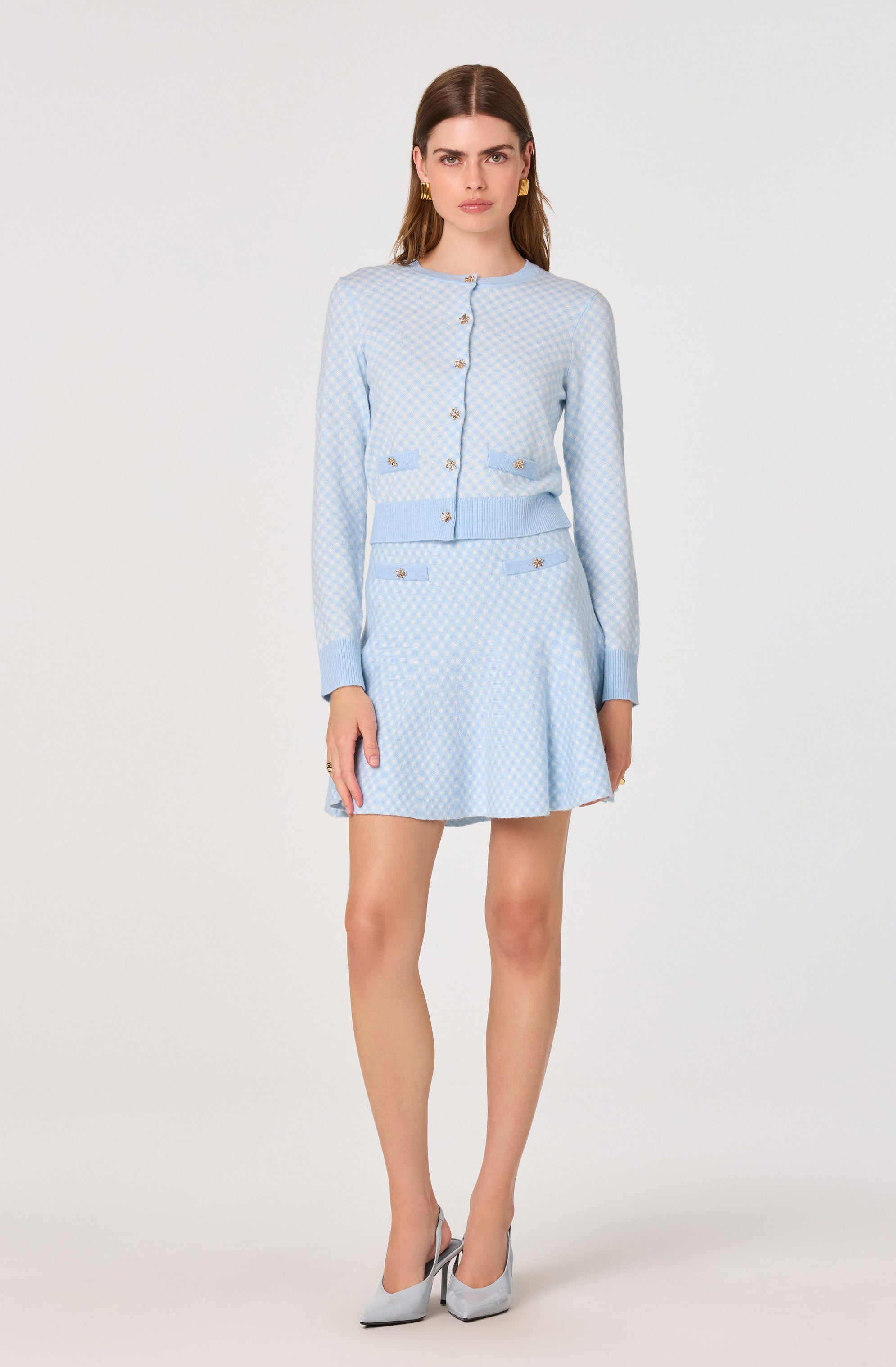 Malvie Plaid Knit Mini Skirt
