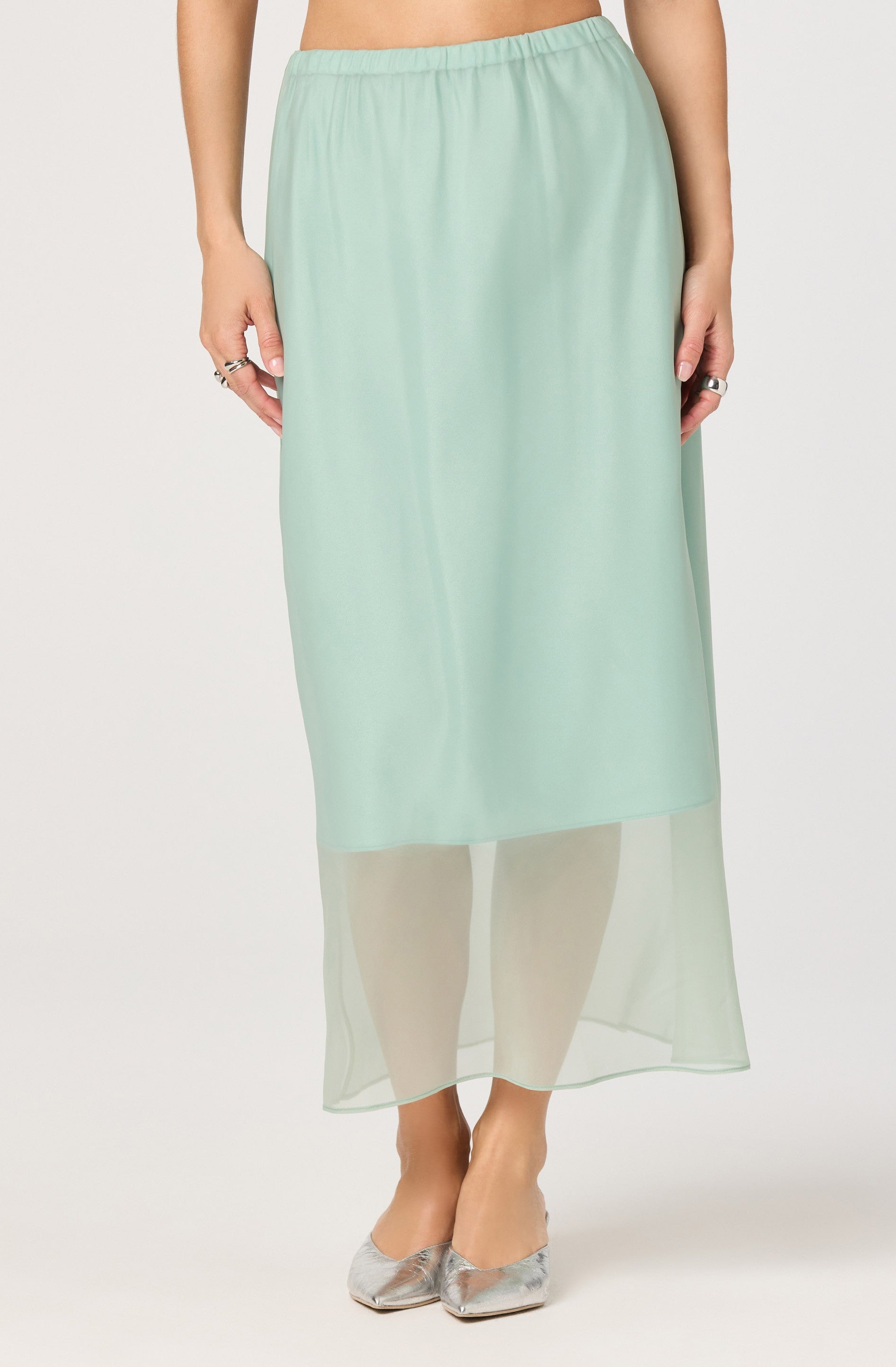 Keyara Layered Contrast Maxi Skirt