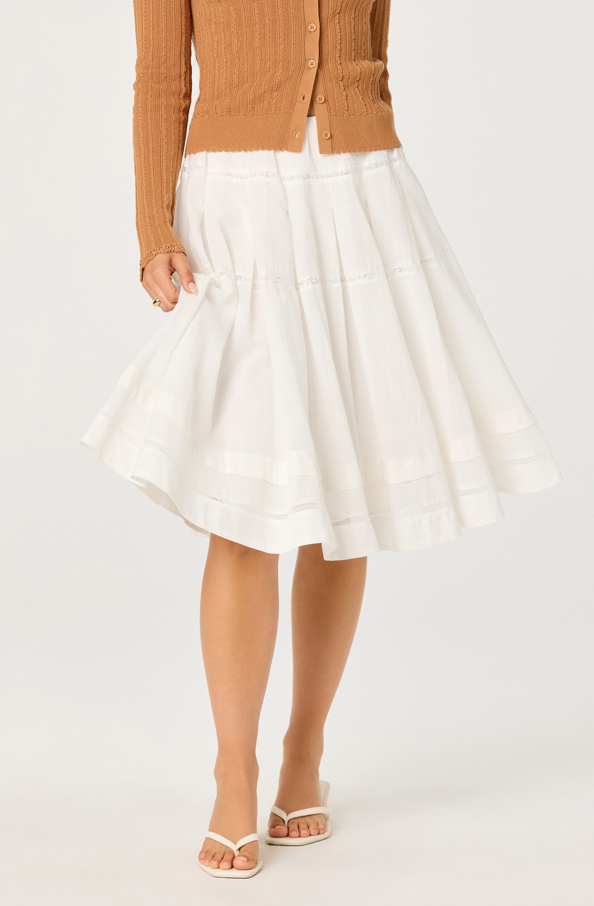 Wrenlee Embroidered Midi Skirt