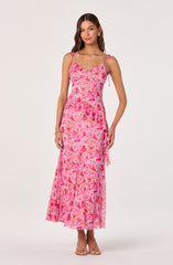 Mejra Floral Godet Knit Midi Skirt