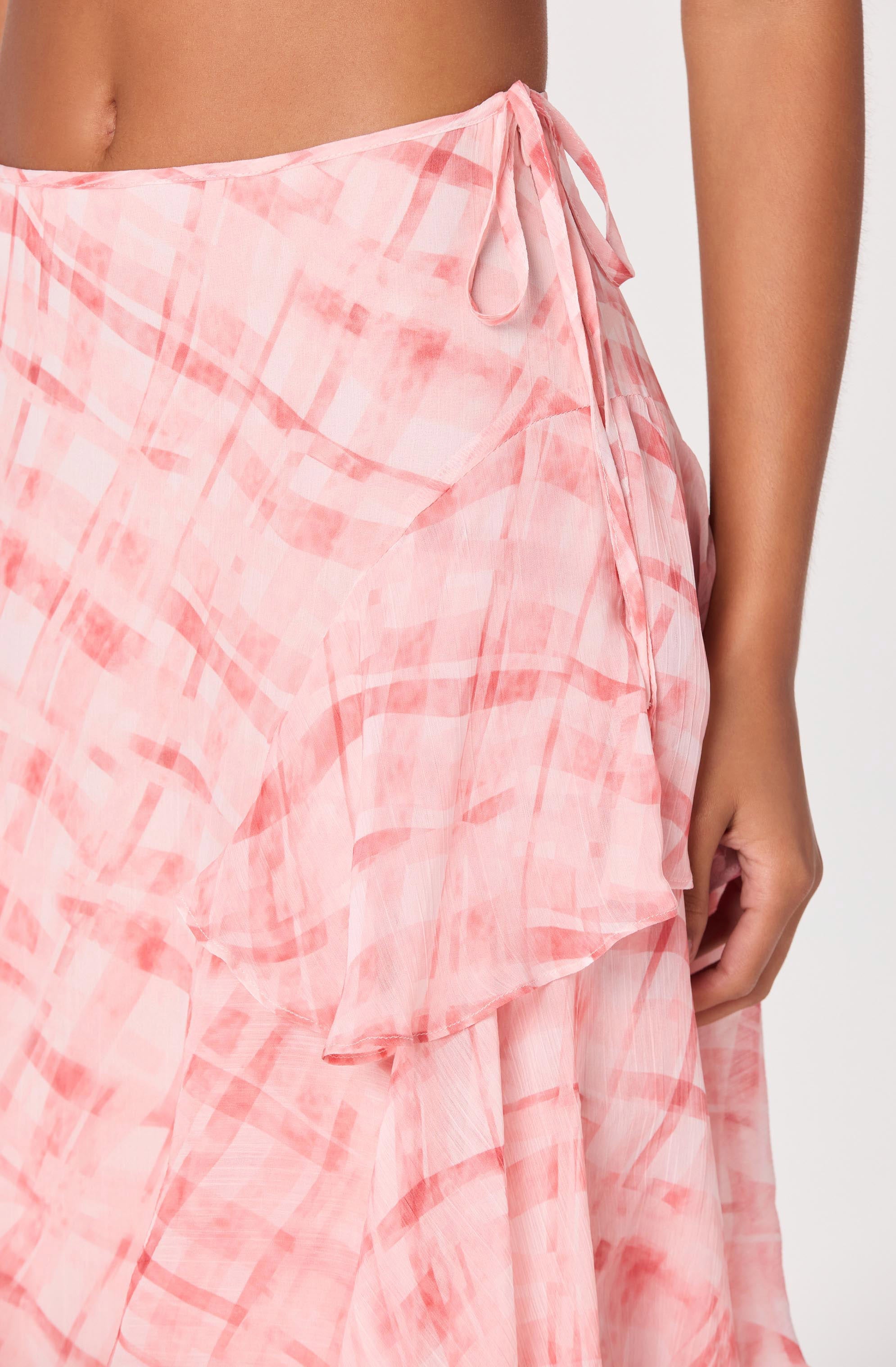 Maia Plaid Tiered Maxi Skirt