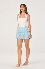 Madeleine Plaid Tiered Mini Skirt