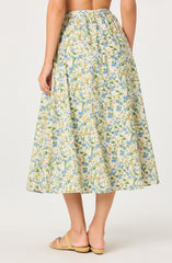 Wylda Floral Gathered A-Line Midi Skirt