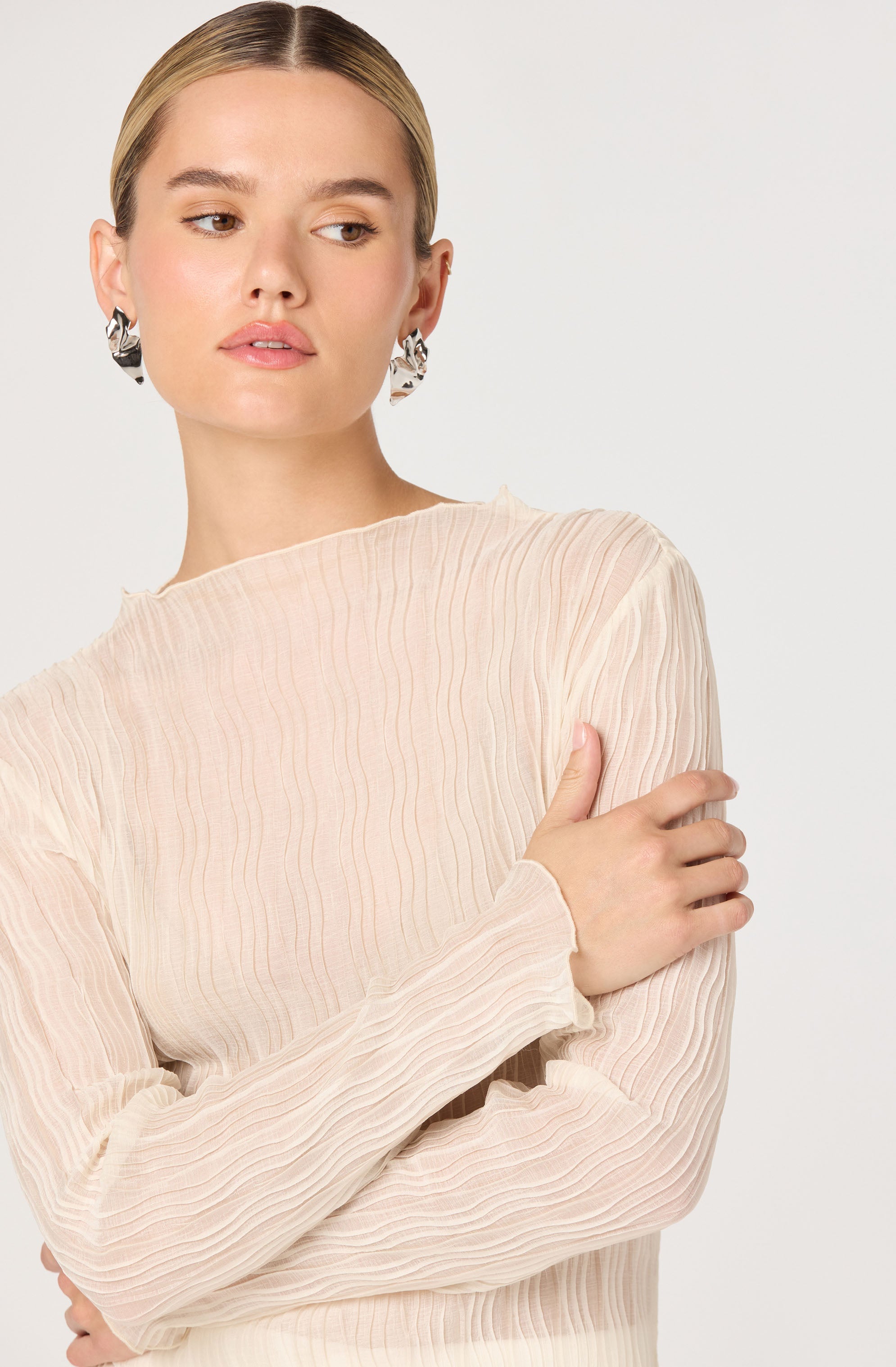 Eska Plissé Long Sleeve Top