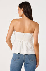 Nerina Twist-Knot Strapless Peplum Top