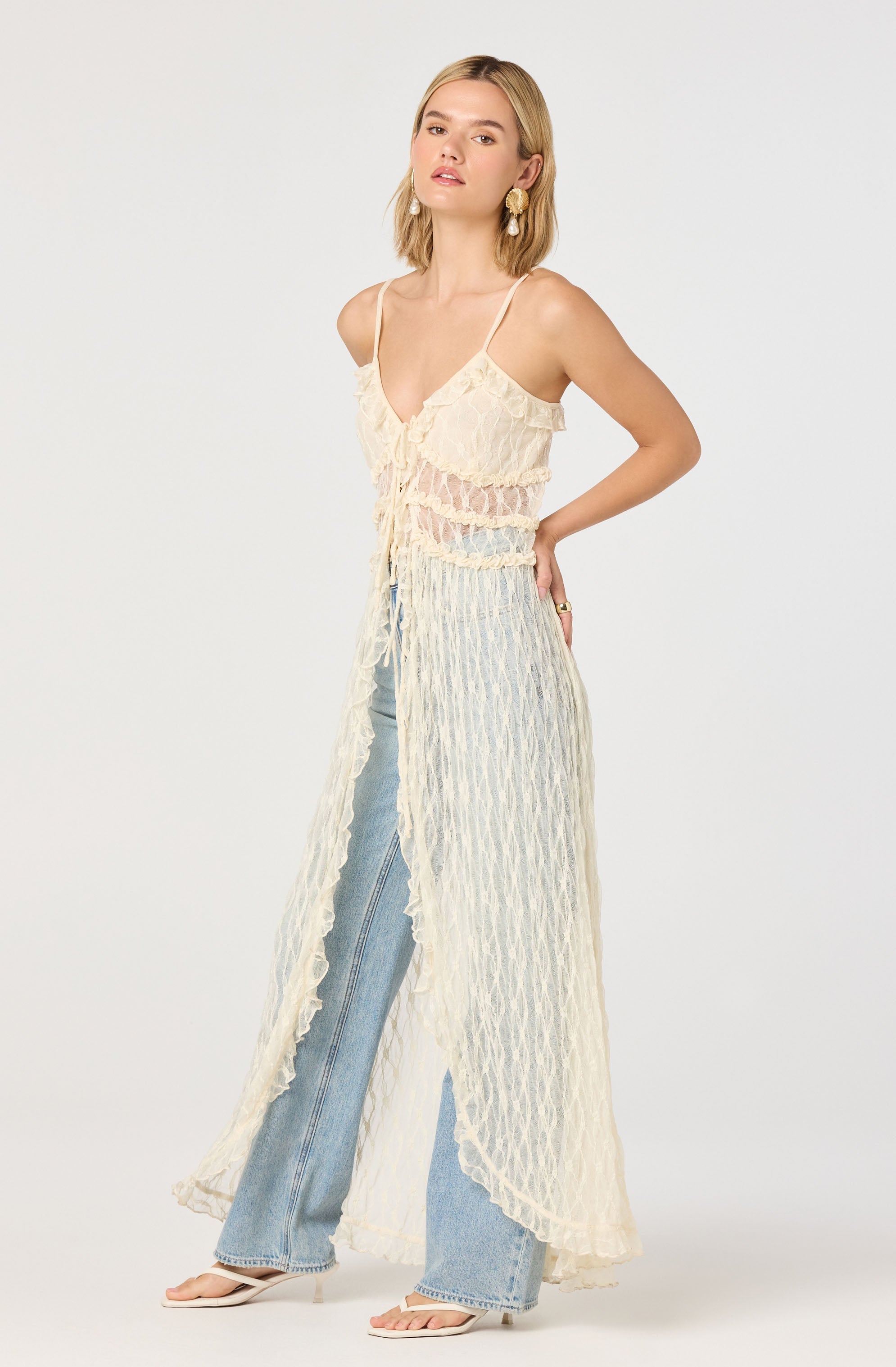 Sariyah Lace Flyaway Maxi Tunic Top