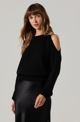 Millicent Ribbed Cold Shoulder Sweater
