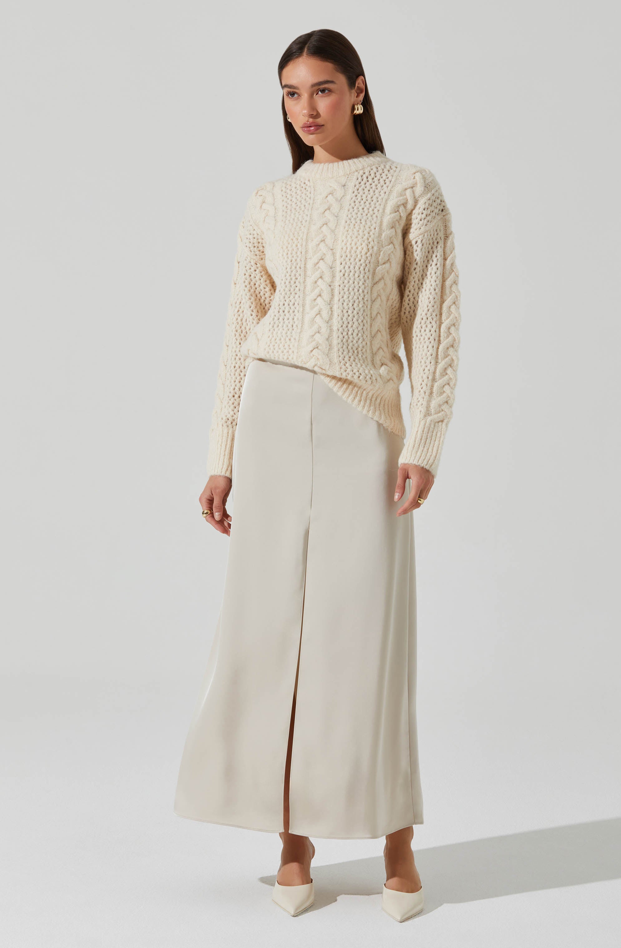 Vitella Satin Maxi Skirt