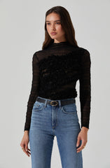 Owena Sheer 3D Ruffle Top