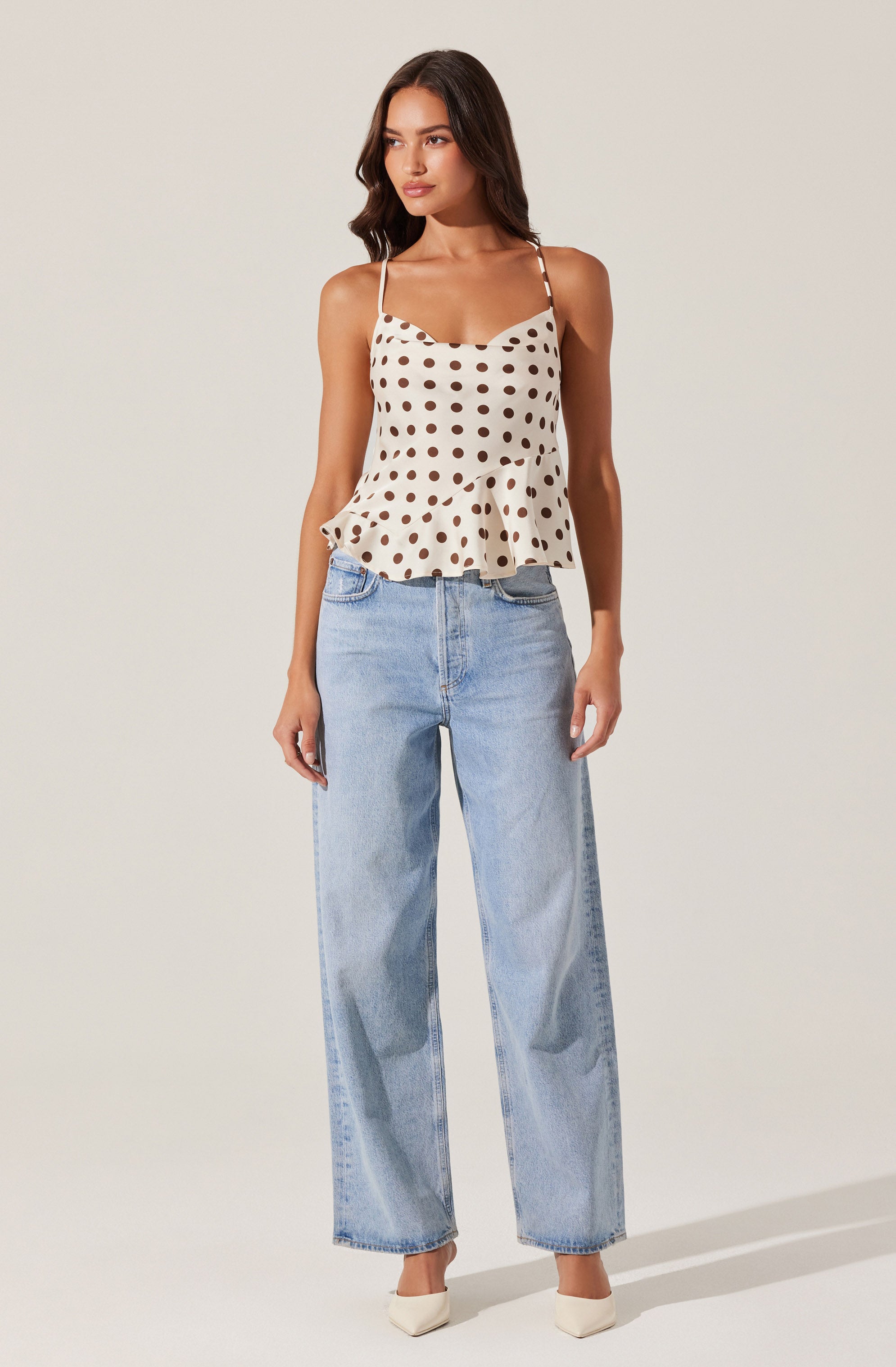 Everli Cowl Neck Peplum Top