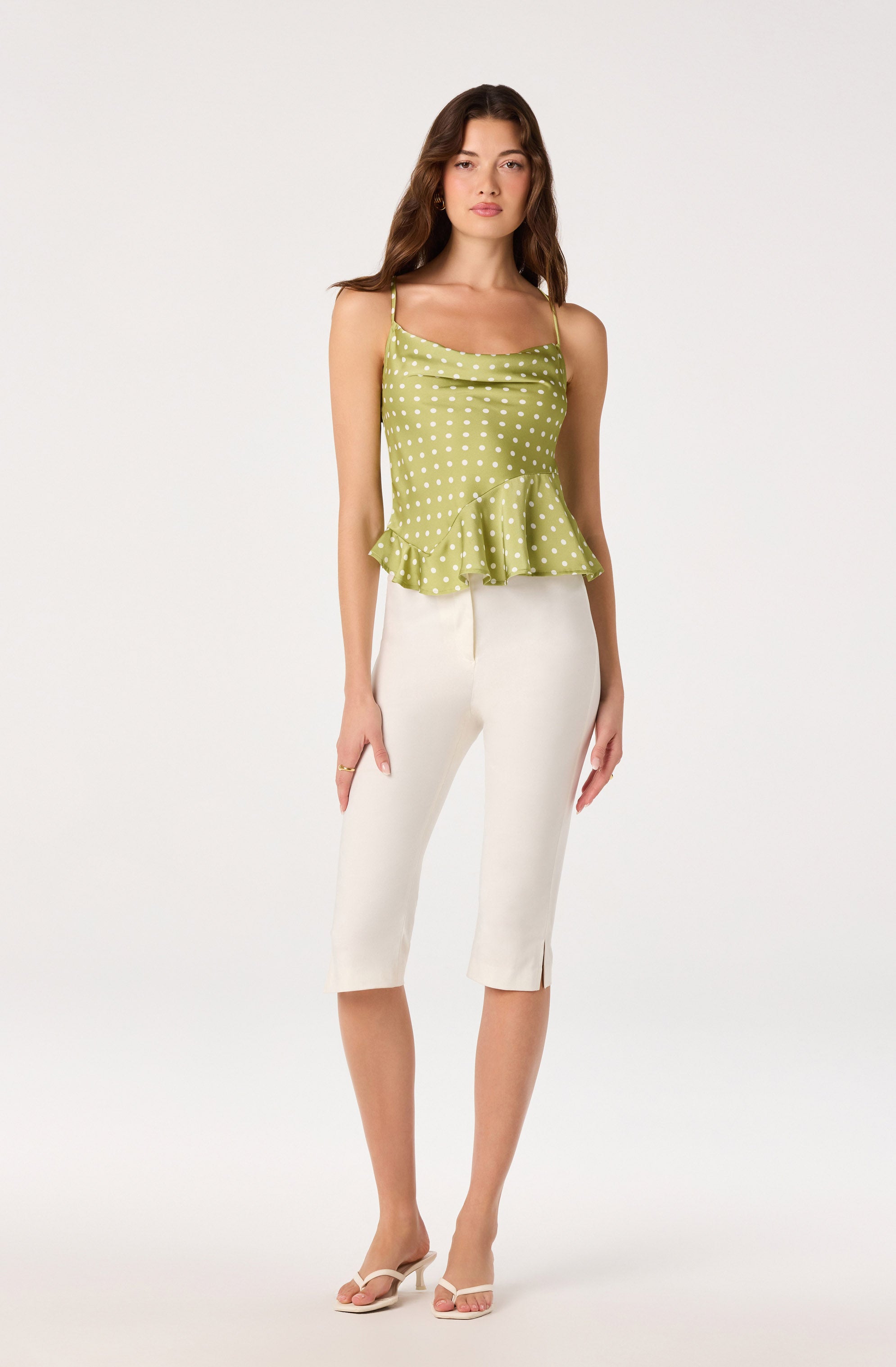 Everli Cowl Neck Peplum Top