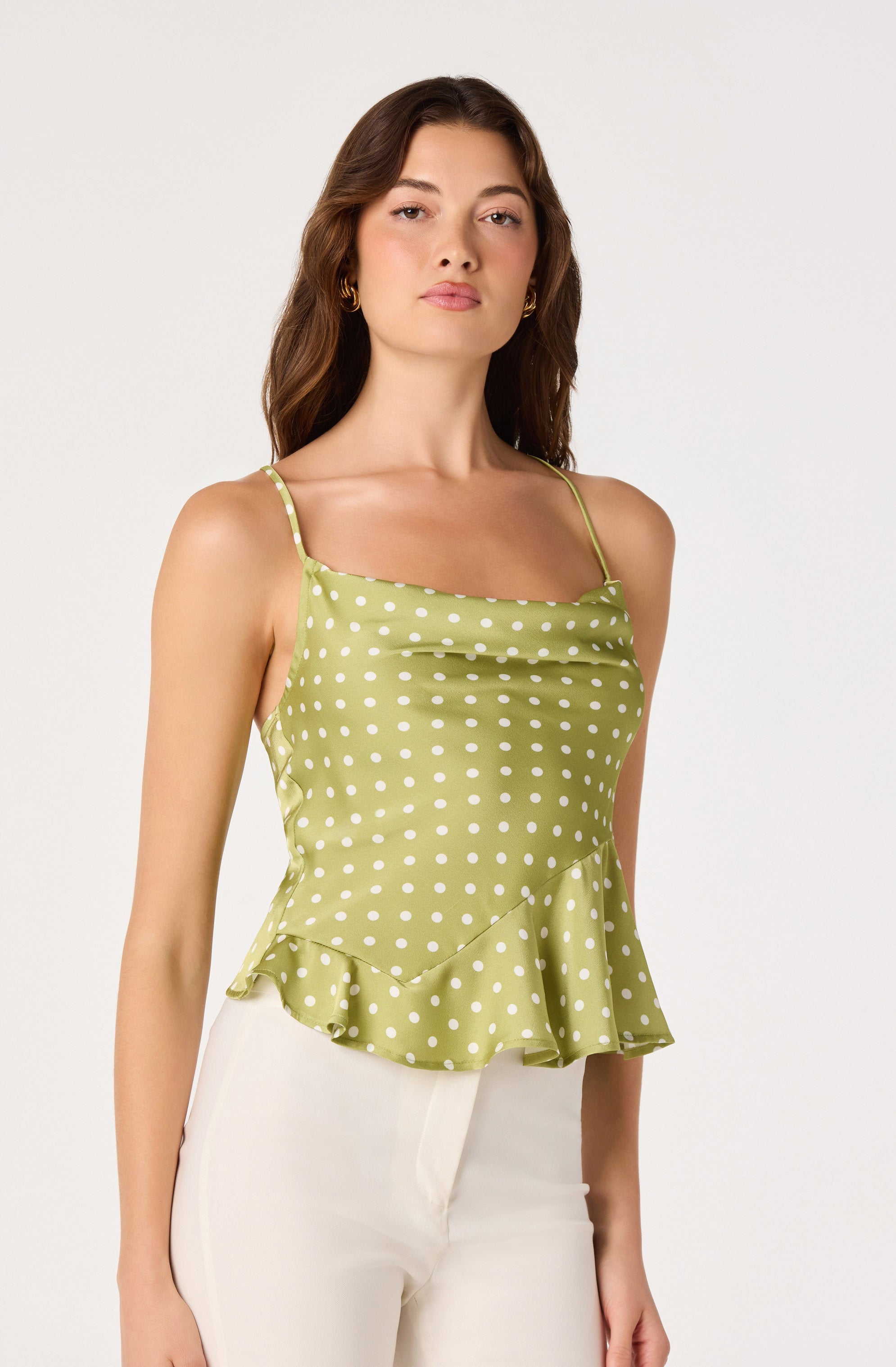 Everli Cowl Neck Peplum Top