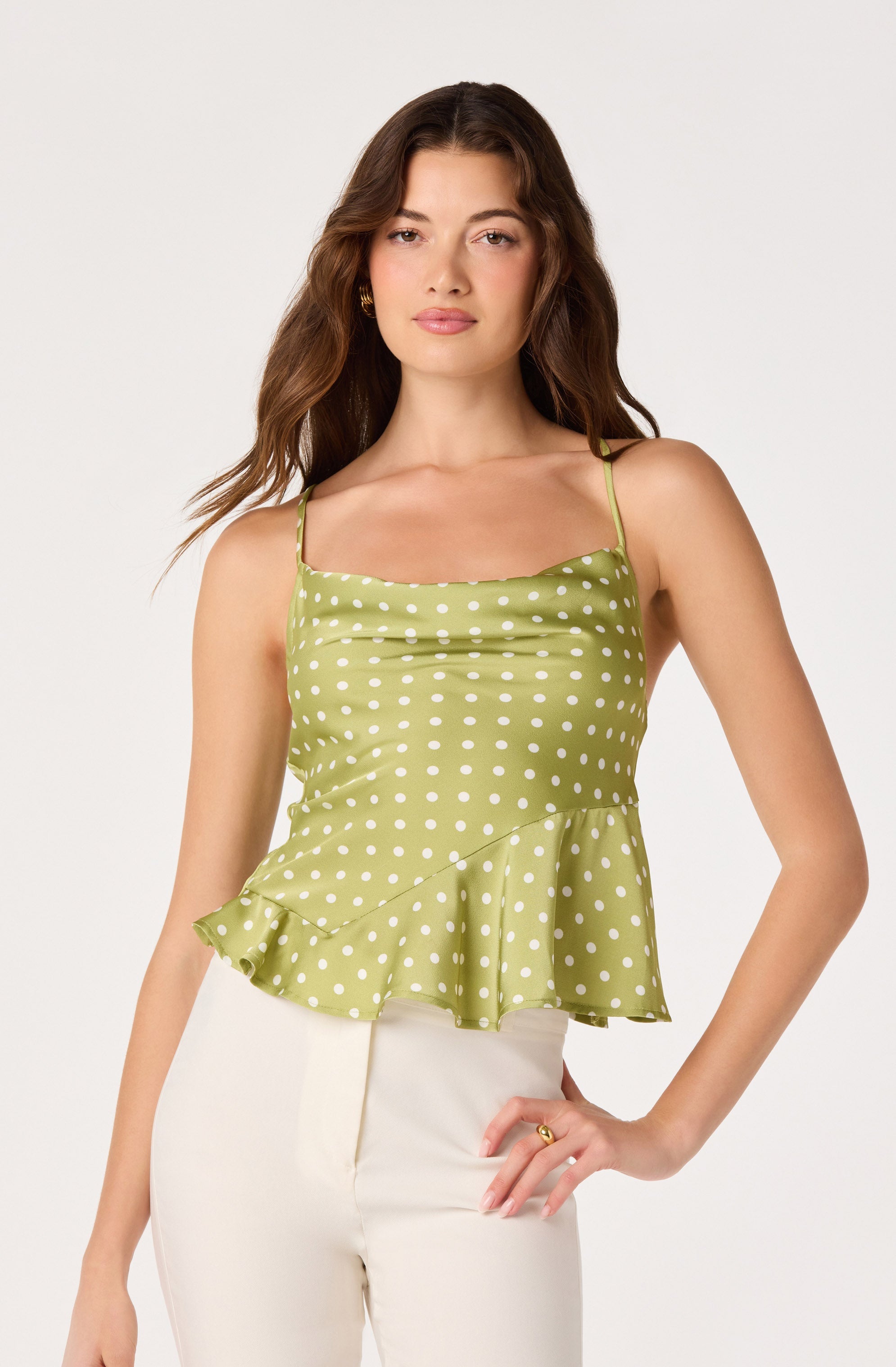 Everli Cowl Neck Peplum Top
