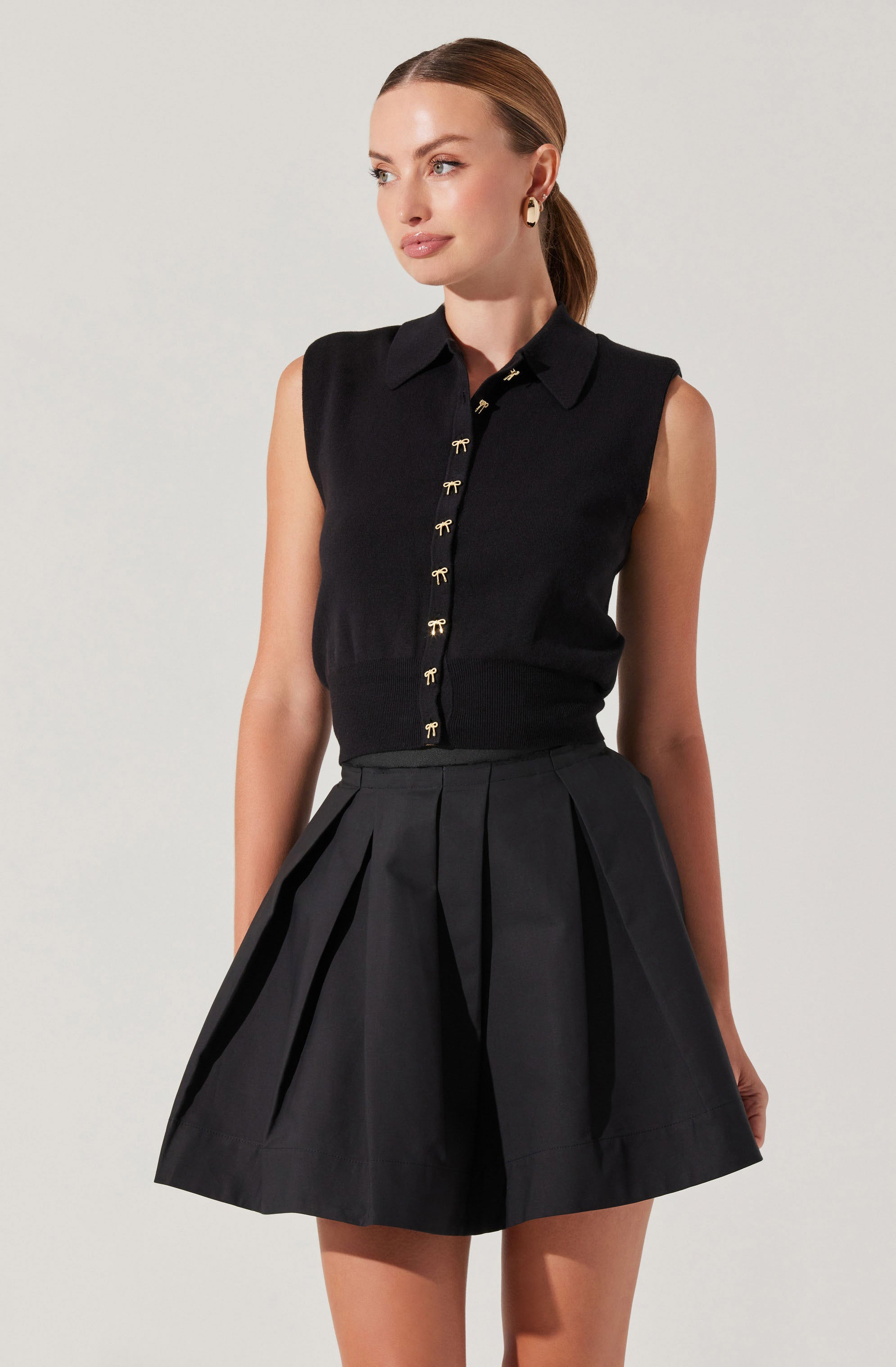 Kori Bow Embellished Sweater Top