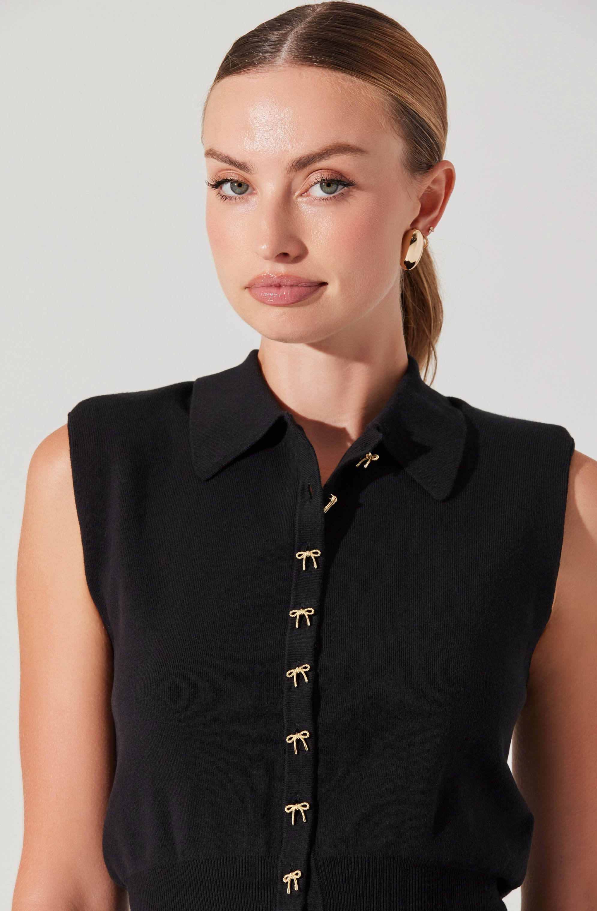 Kori Bow Embellished Sweater Top
