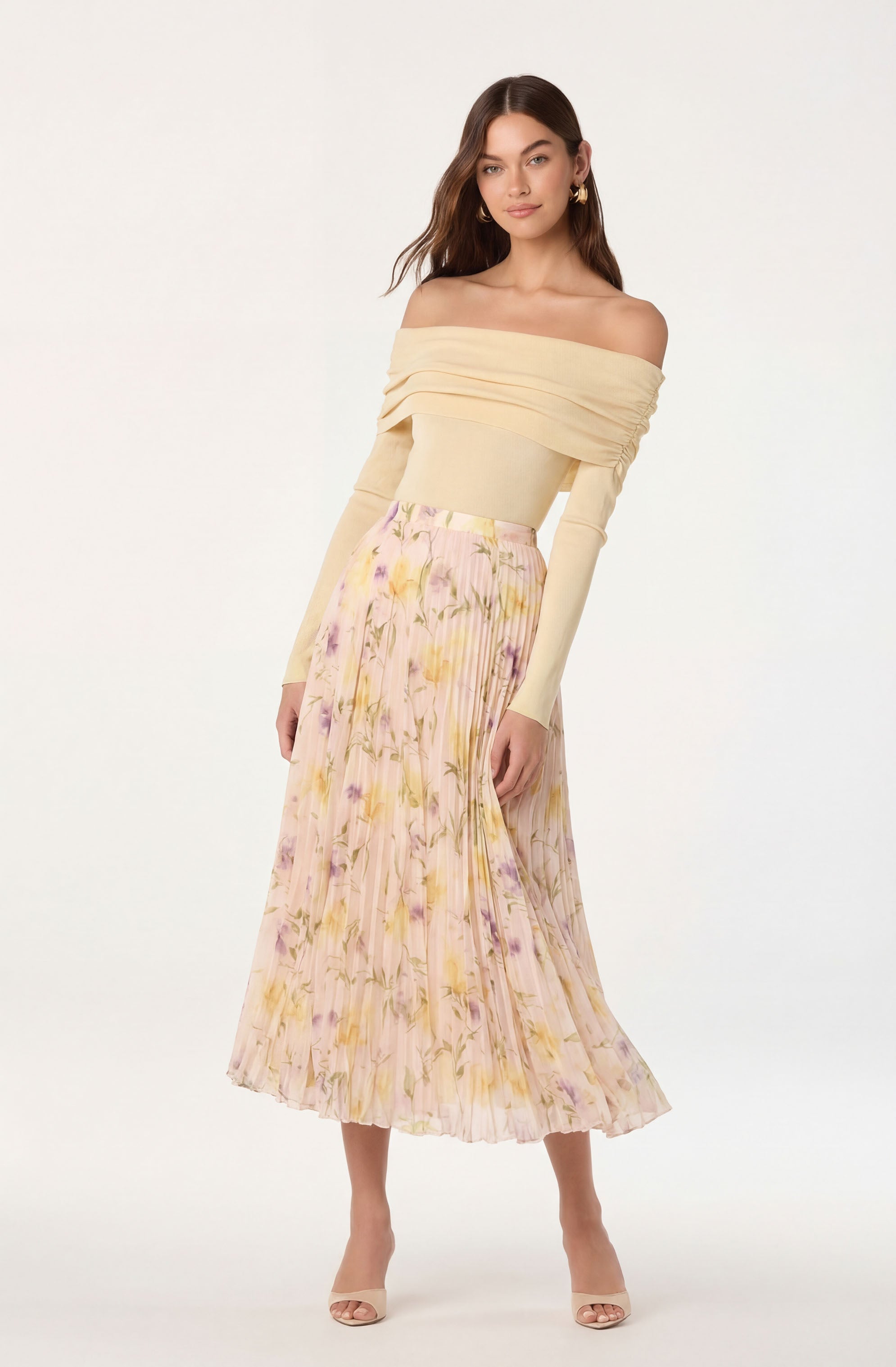 Kylin Off-Shoulder Foldover Sweater