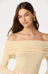 Kylin Off-Shoulder Foldover Sweater