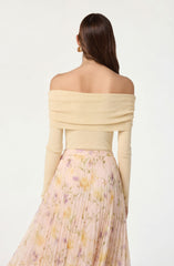 Kylin Off-Shoulder Foldover Sweater