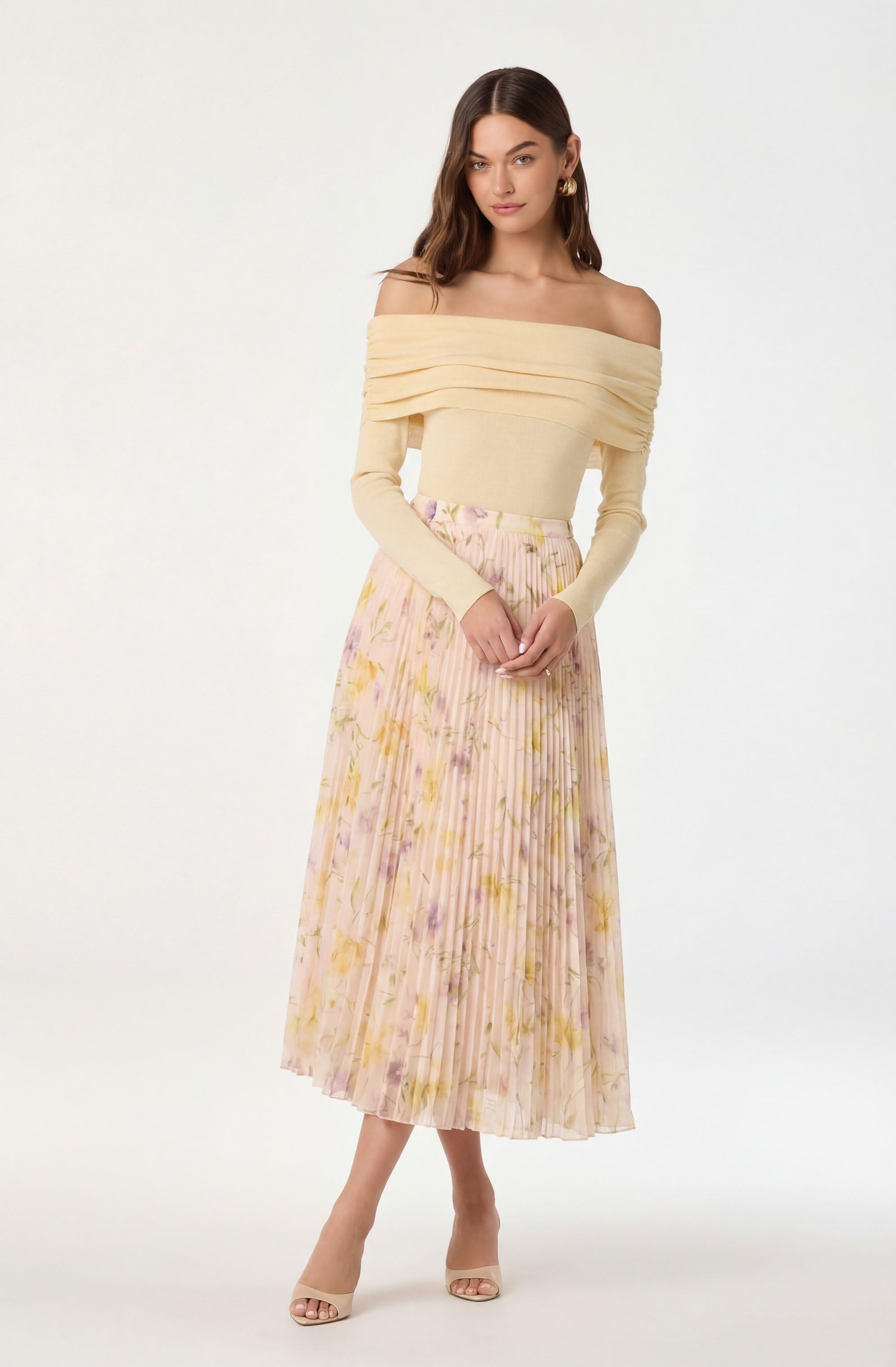 Kylin Off-Shoulder Foldover Sweater