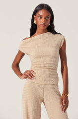 Keir One shoulder Textured Top