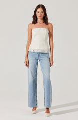 Lorene Tweed Strapless Top