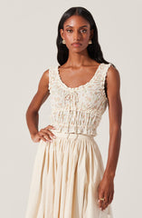Kissel Floral Eyelet Cropped Top