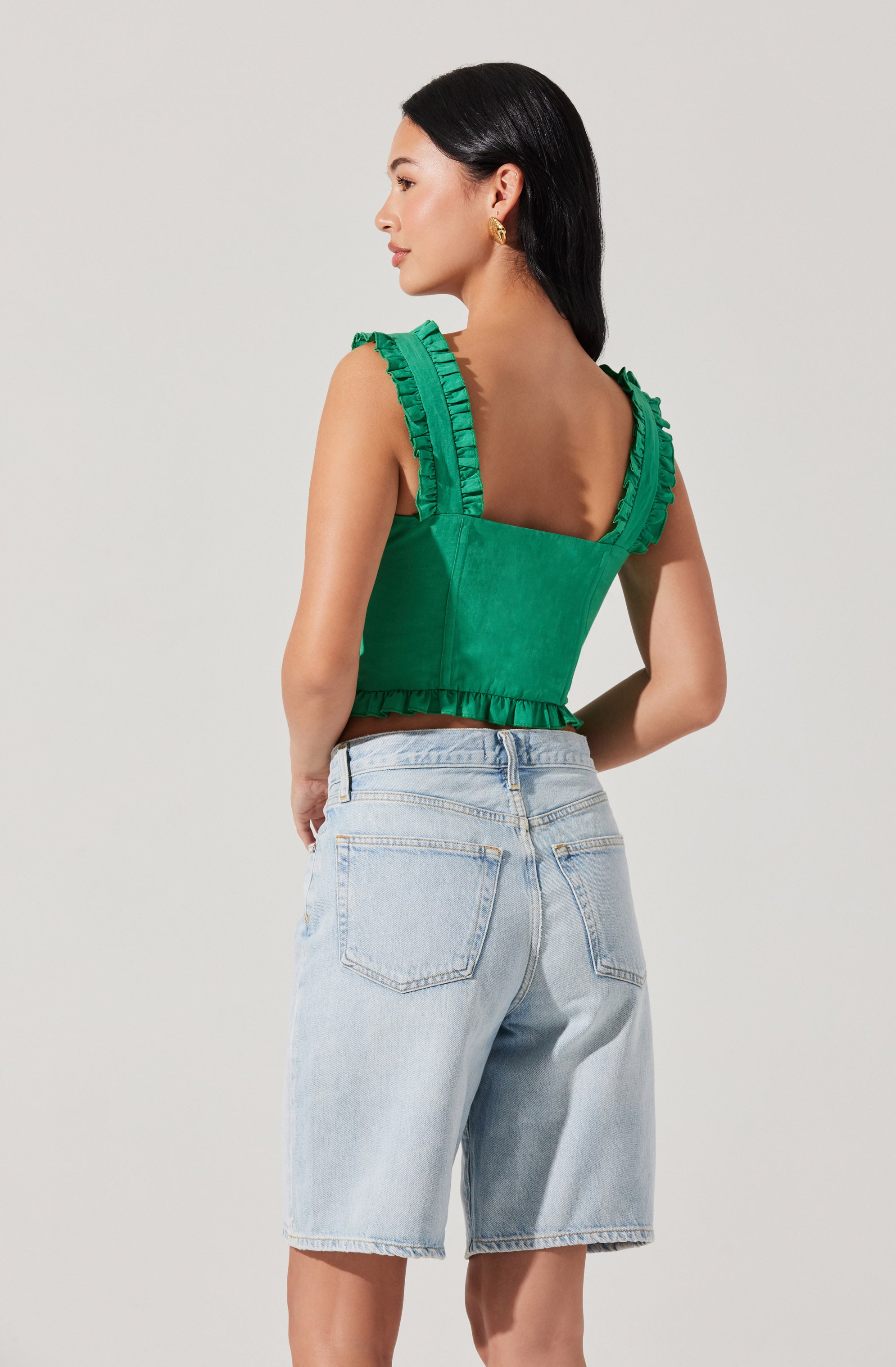 Raelyn Ruffle Trim Corset Top