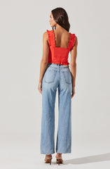 Raelyn Ruffle Trim Corset Top