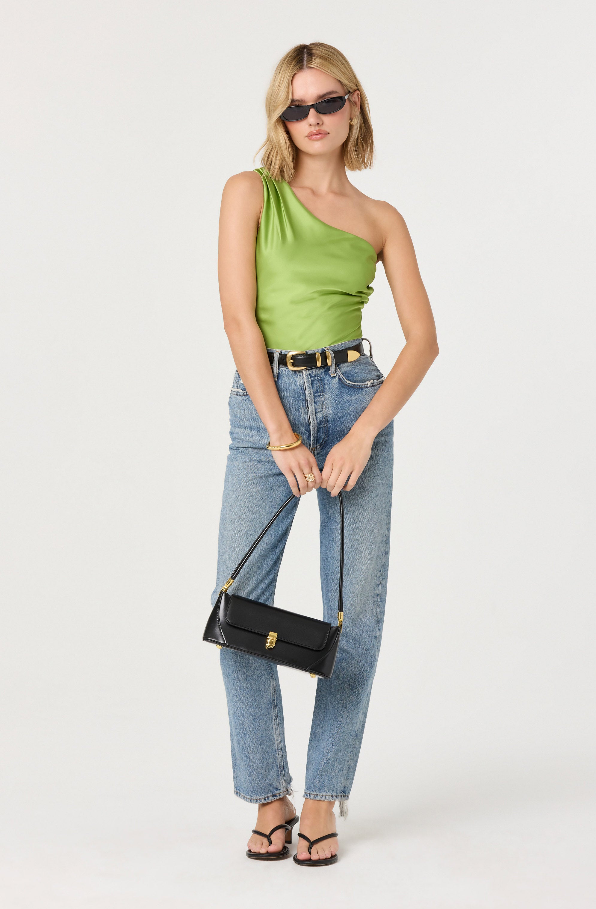 Francis Satin One Shoulder Top