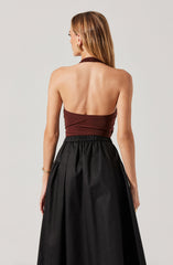 Dyanna Crossover Halter Bodysuit
