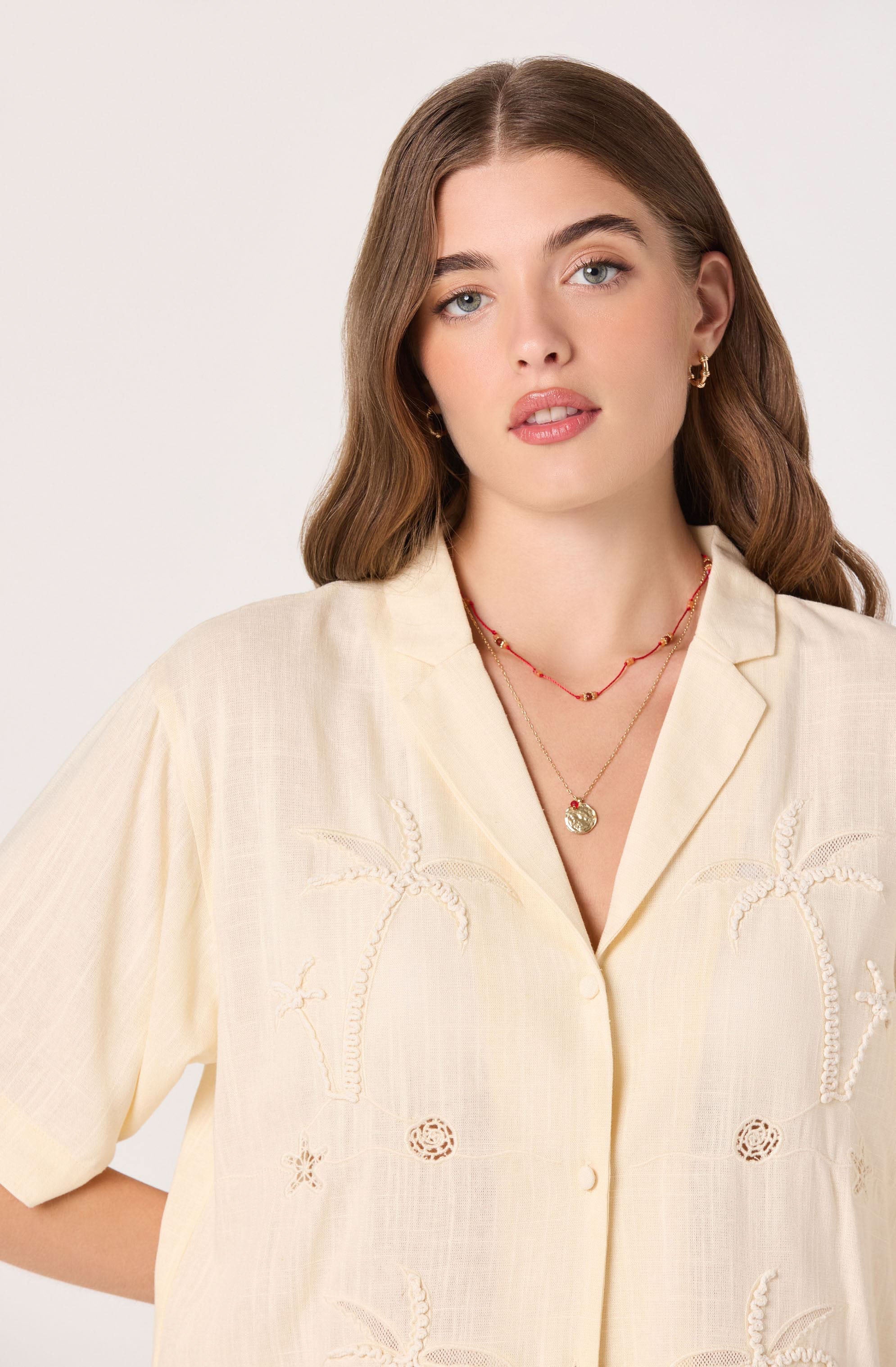 Vesa Embroidered Linen Button-Up Shirt