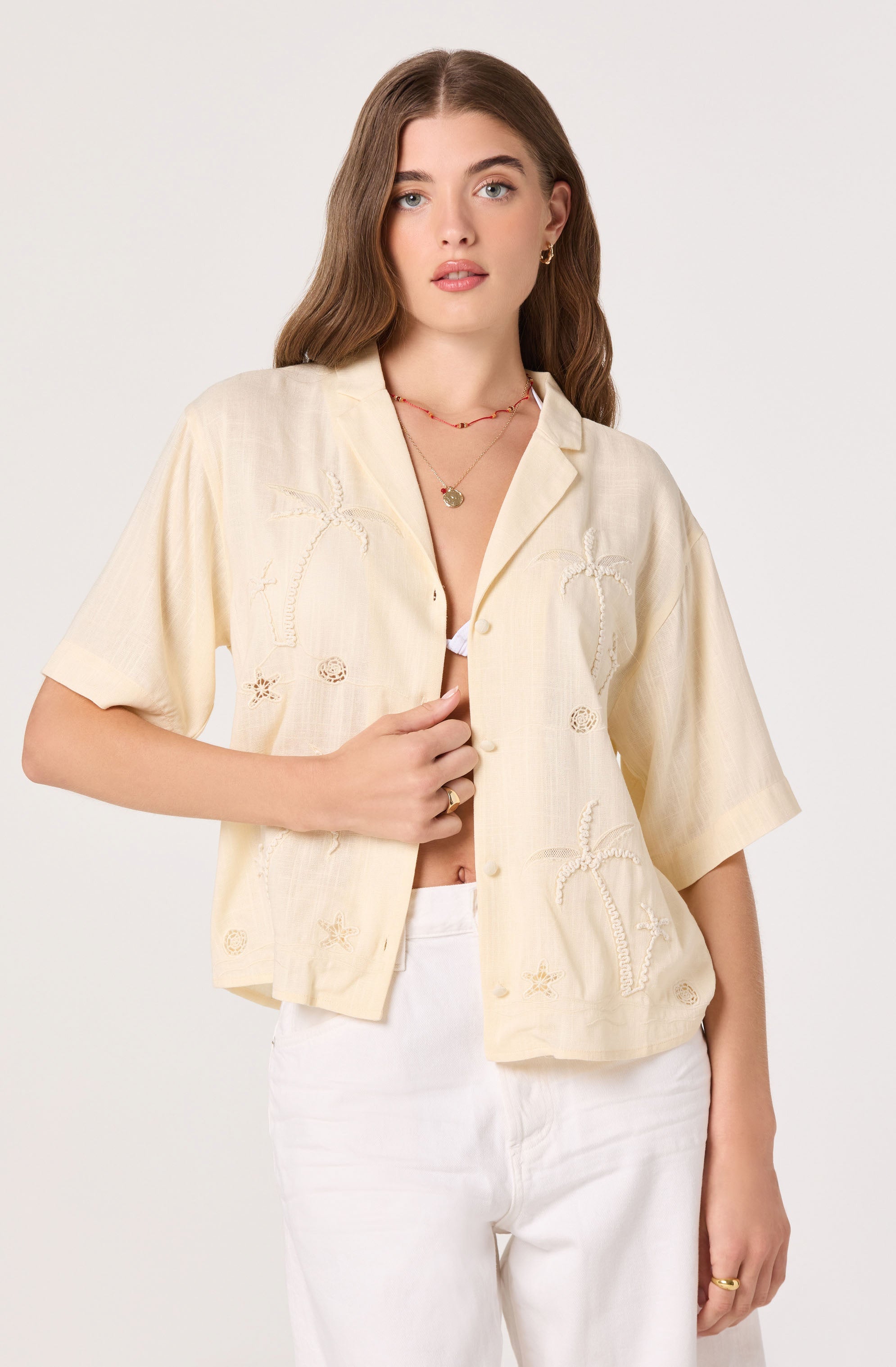 Vesa Embroidered Linen Button-Up Shirt