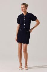 Perrine Scalloped Short Sleeve Cardigan